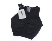 GYMSHARK XS Flawless Knit Black Sleeveless Workout Bra Stretch Fit