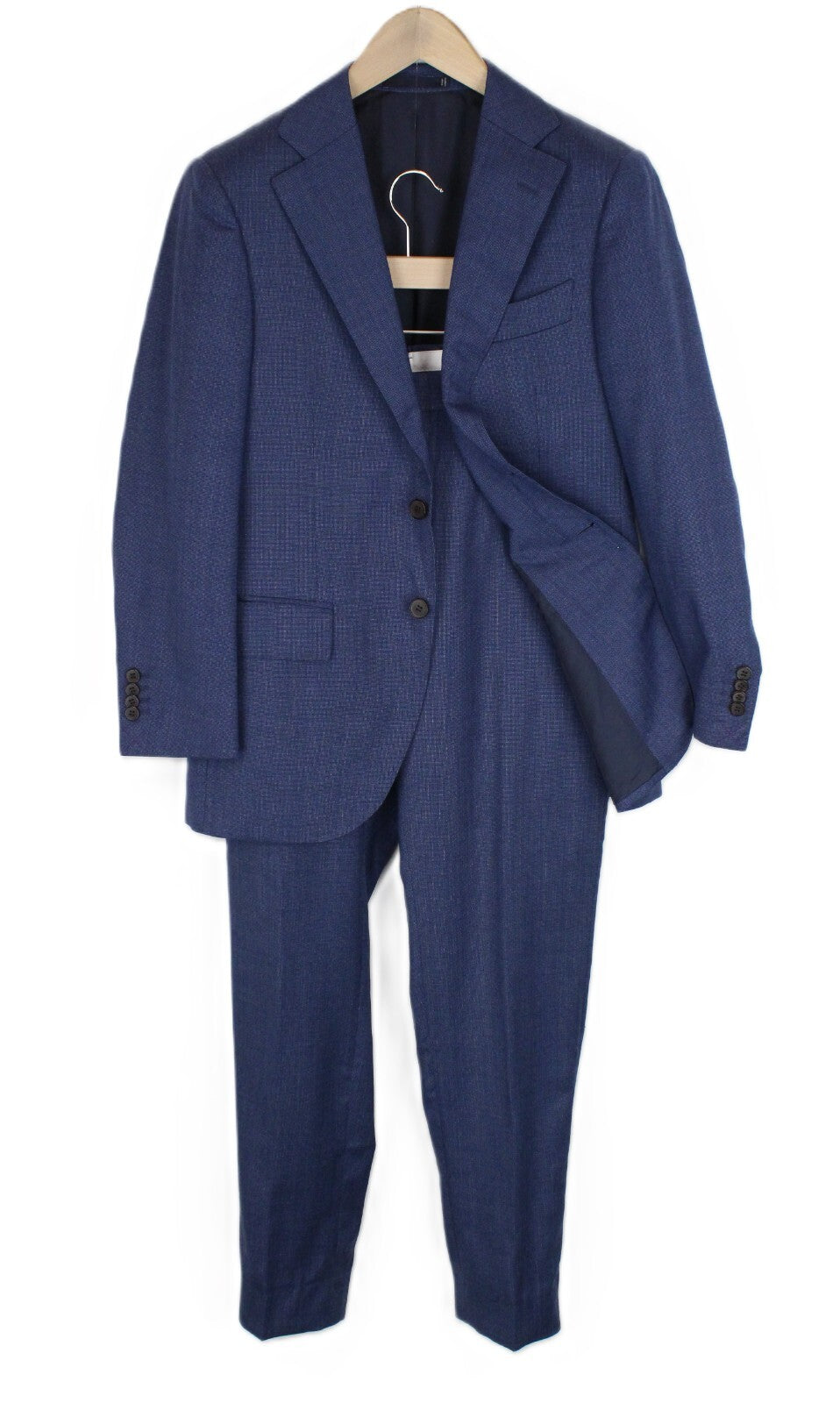 SUITSUPPLY Lazio Suit Men's UK36S Blue Wool Slim Fit 2 Piece with Pleats