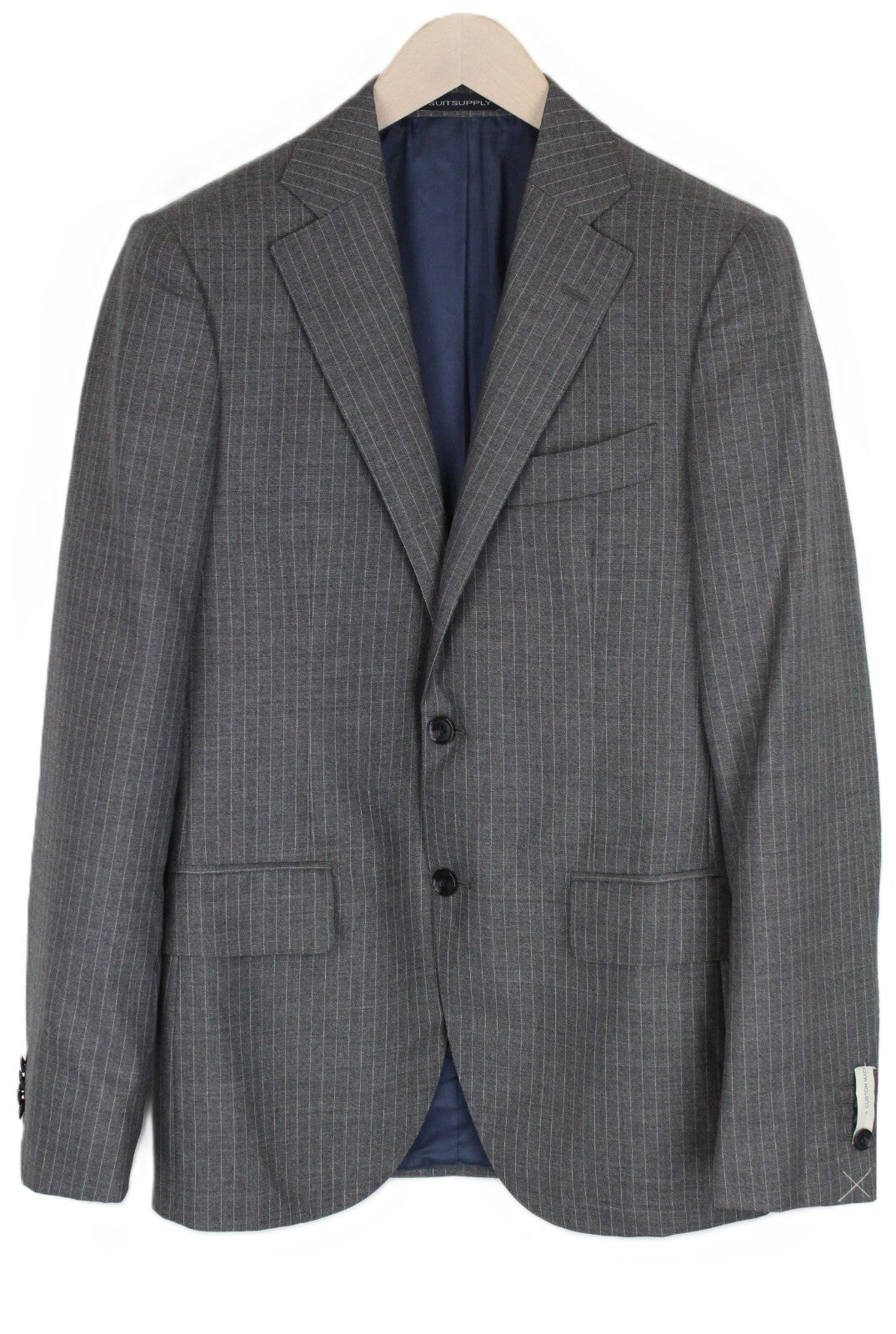 SUITSUPPLY Lazio Men's Grey Blazer UK36R Pure Wool Pinstripe Single Vent