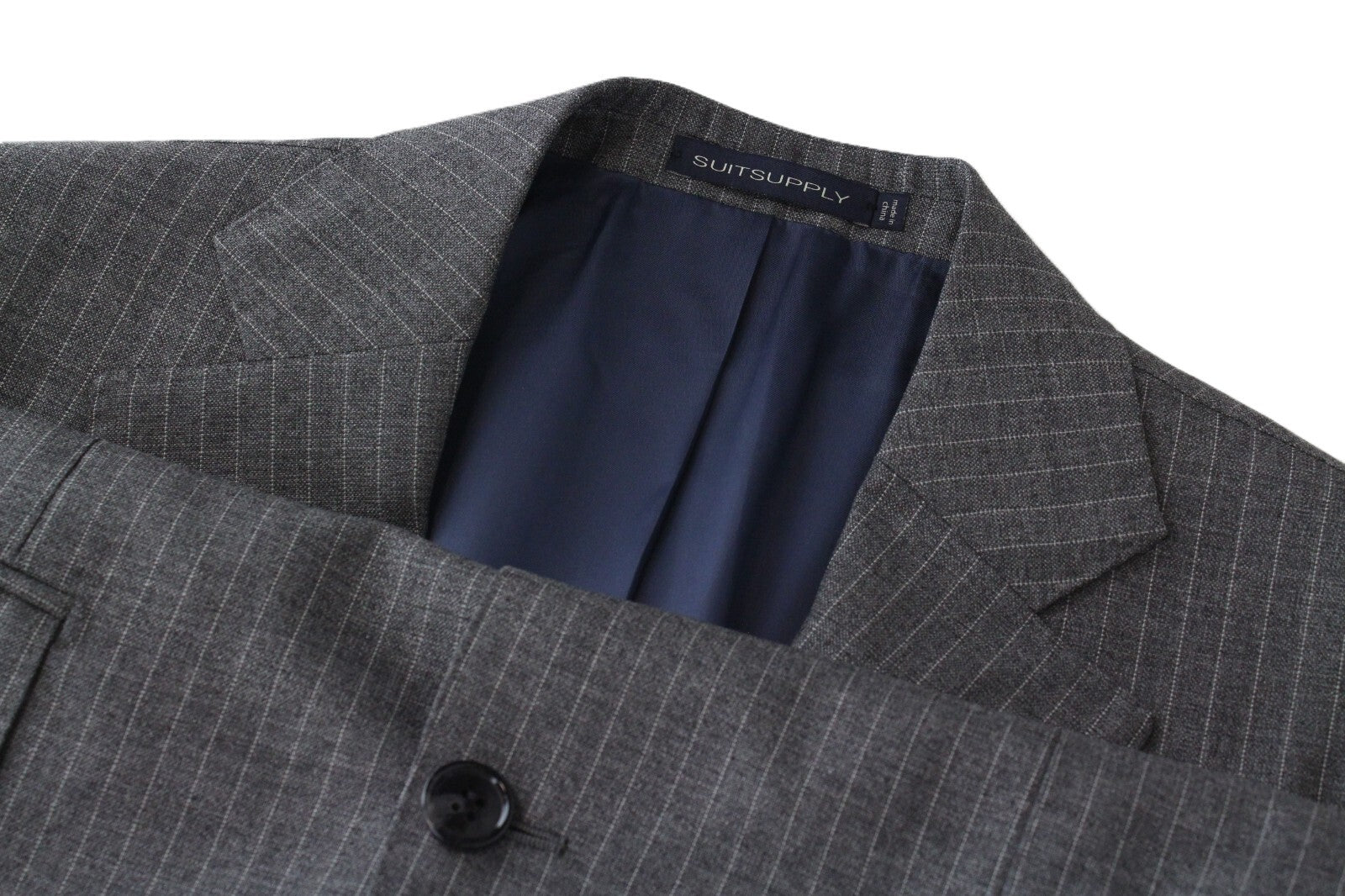 SUITSUPPLY Lazio Men's Grey Blazer UK36R Pure Wool Pinstripe Single Vent