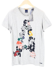 SCOTCH &amp; SODA Ams Blauw vyriški pilki medvilniniai marškinėliai M su siuvinėtomis trumpomis rankovėmis 