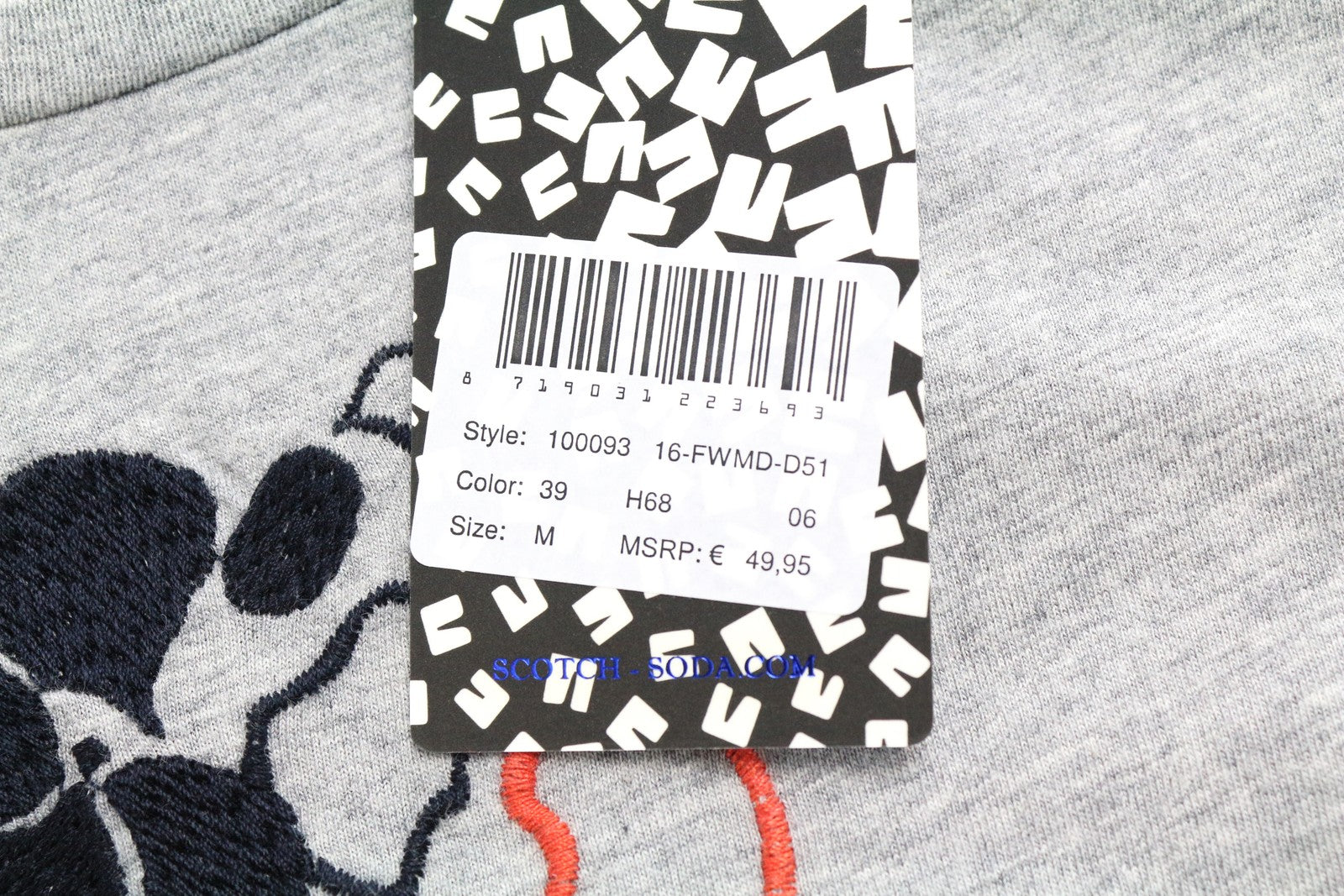 SCOTCH &amp; SODA Ams Blauw vyriški pilki medvilniniai marškinėliai M su siuvinėtomis trumpomis rankovėmis 