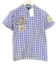 SCOTCH & SODA Ams Couture S Men's Shirt Blue Checked Cotton Linen Blend