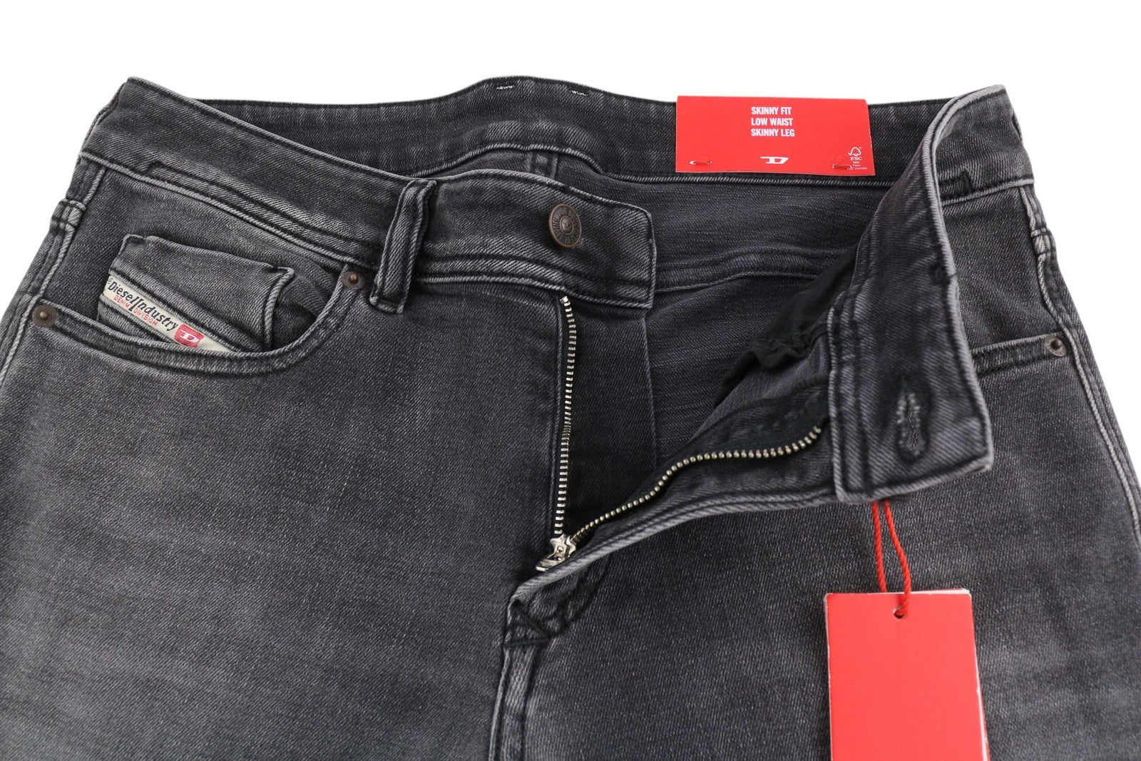 DIESEL 1979 Sleenker 0EIAG Men Jeans W31/L30 Skinny Fit Low Waist Washed Denim