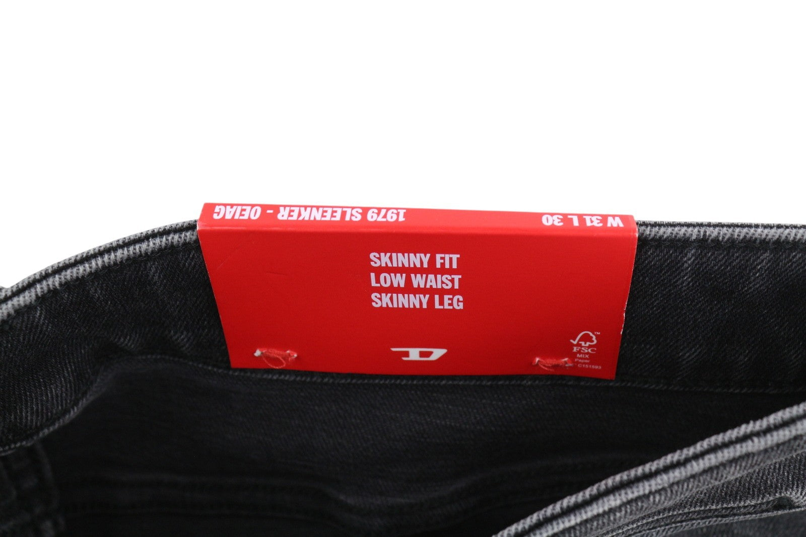 DIESEL 1979 Sleenker 0EIAG Men Jeans W31/L30 Skinny Fit Low Waist Washed Denim