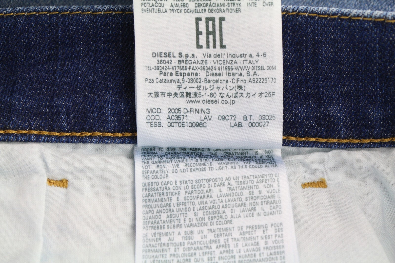 DIESEL 2005 D-Fining 09C72 vyriški džinsai W30/L32 Įprasti siaurėjantys vidutinio juosmens dydžiai RMK 225 € 