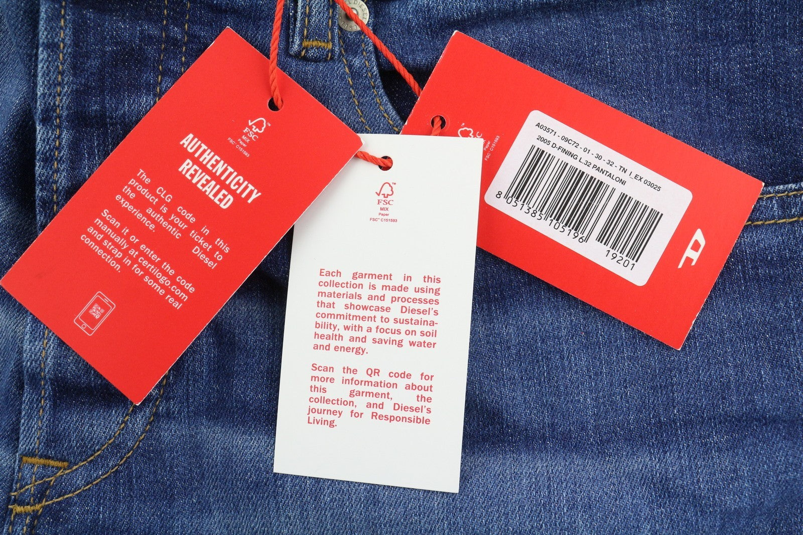 DIESEL 2005 D-Fining 09C72 vyriški džinsai W30/L32 Įprasti siaurėjantys vidutinio juosmens dydžiai RMK 225 € 