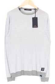 SCOTCH &amp; SODA Ams Couture vyriškas baltas megztinis su dryžiais ir ilgomis rankovėmis M 