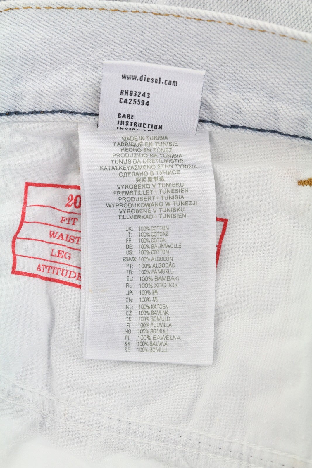 DIESEL 2010 0079Z Men Jeans W34/L30 Loose Fit Straight Leg Mid Waist RRP€250