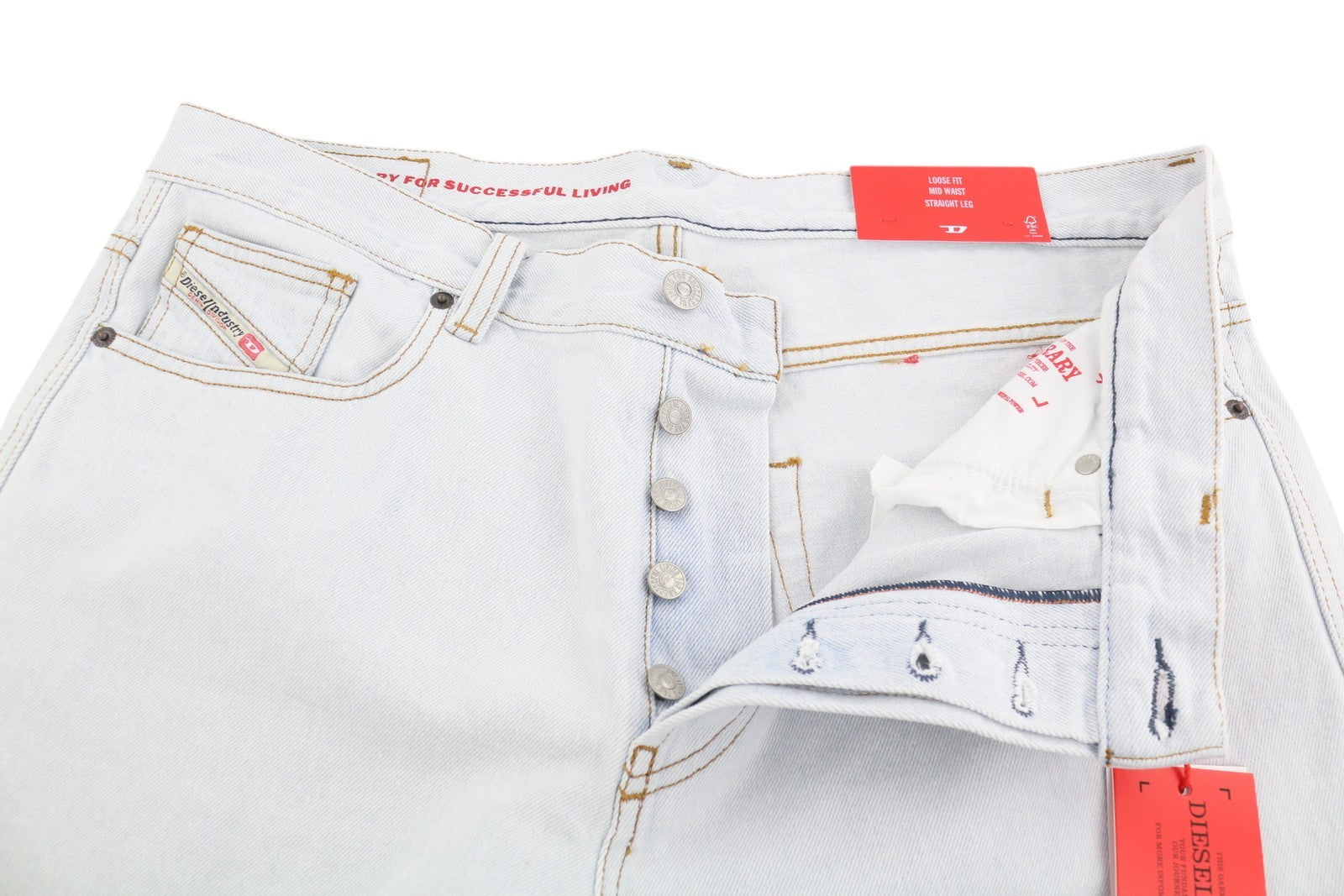 DIESEL 2010 0079Z Men Jeans W34/L30 Loose Fit Straight Leg Mid Waist RRP€250