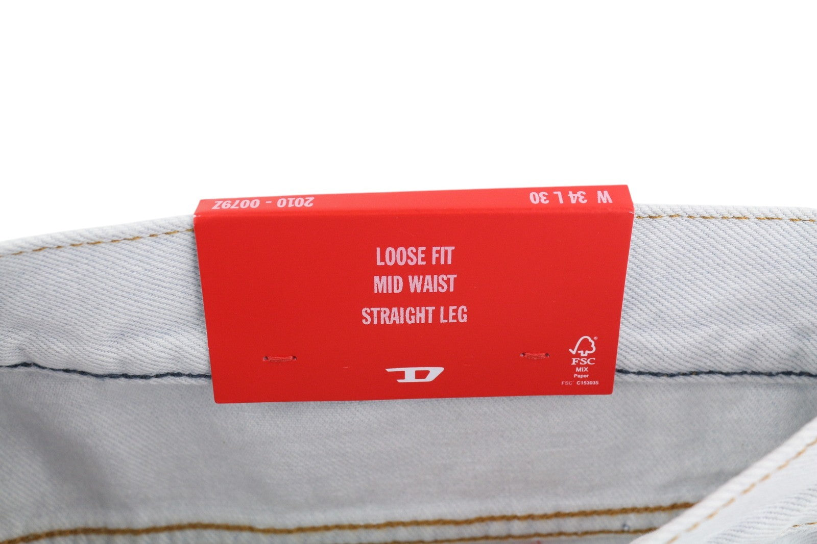 DIESEL 2010 0079Z Men Jeans W34/L30 Loose Fit Straight Leg Mid Waist RRP€250