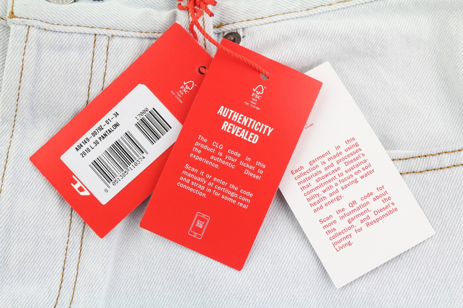 DIESEL 2010 0079Z Men Jeans W34/L30 Loose Fit Straight Leg Mid Waist RRP€250