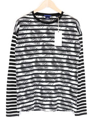 SCOTCH &amp; SODA Ams Couture juodas medvilninis M džemperis su raštuotomis ilgomis rankovėmis 