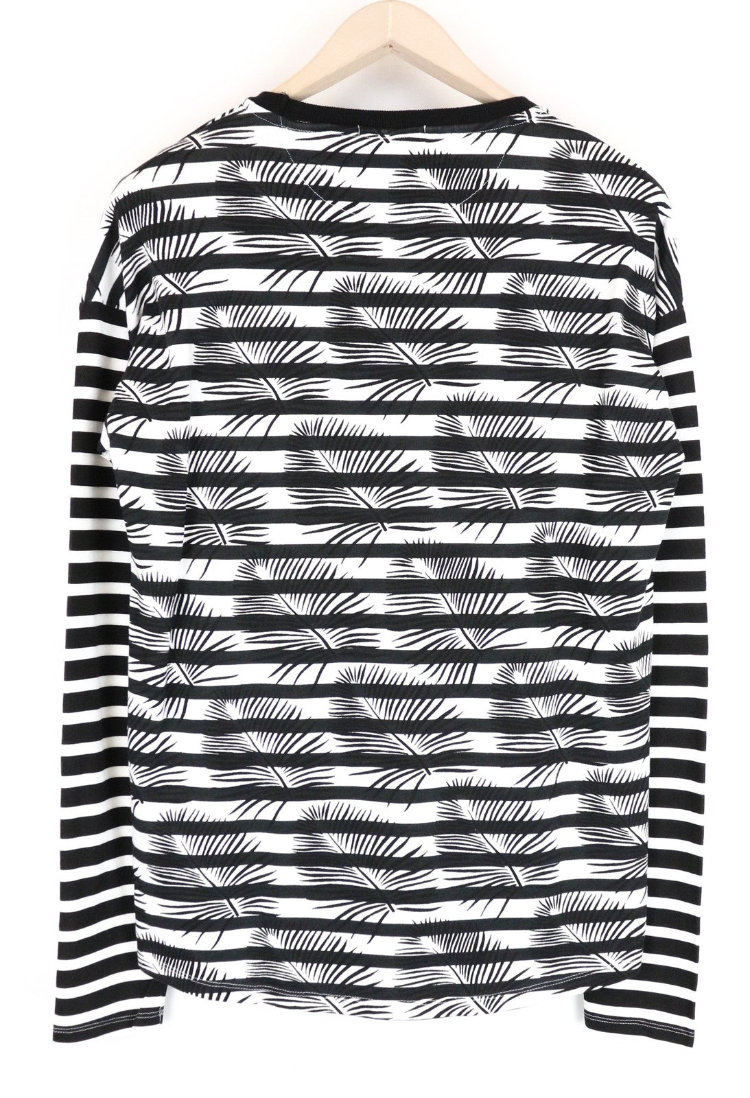 SCOTCH &amp; SODA Ams Couture juodas medvilninis M džemperis su raštuotomis ilgomis rankovėmis 