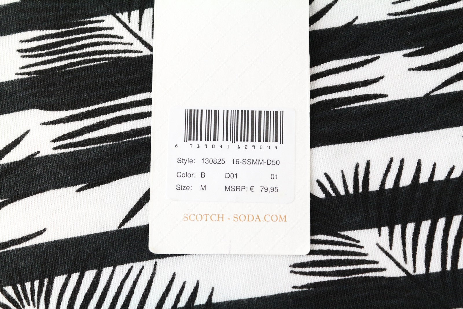 SCOTCH &amp; SODA Ams Couture juodas medvilninis M džemperis su raštuotomis ilgomis rankovėmis 