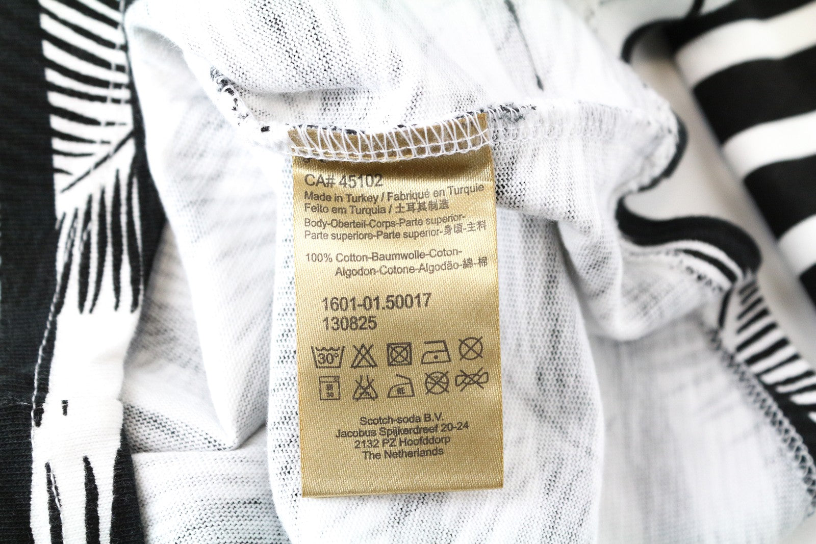 SCOTCH &amp; SODA Ams Couture juodas medvilninis M džemperis su raštuotomis ilgomis rankovėmis 