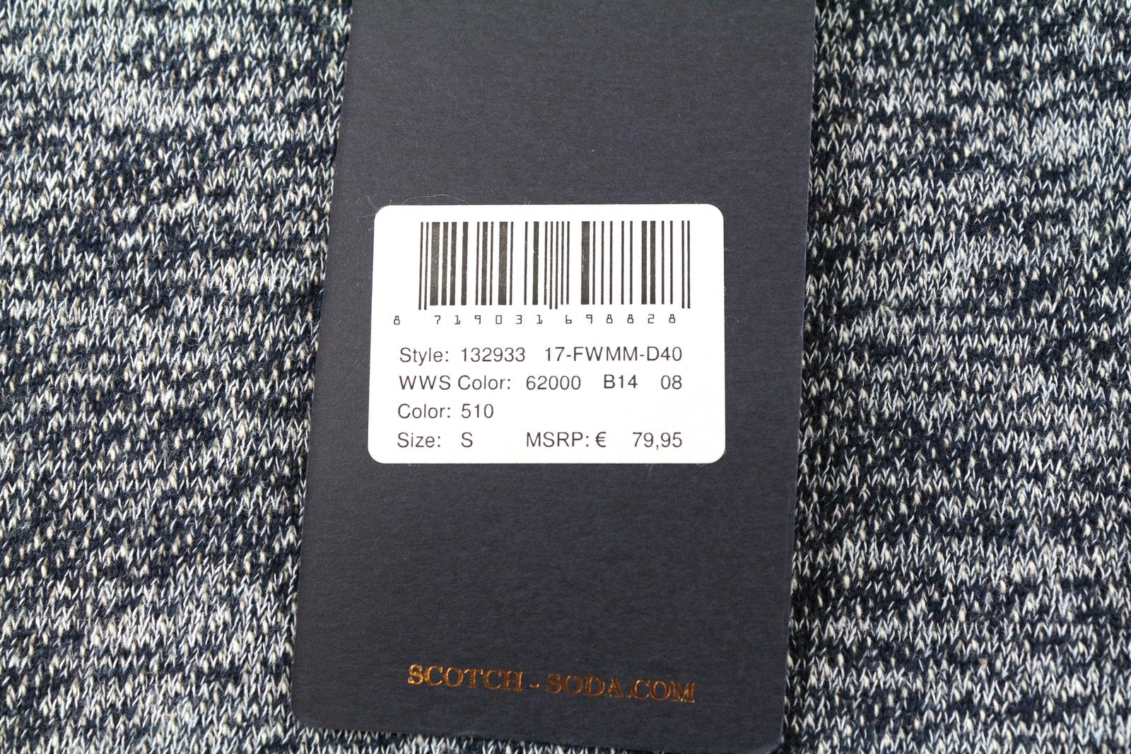 SCOTCH &amp; SODA vyriškas mėlynos spalvos ilgomis rankovėmis megztinis su gobtuvu 