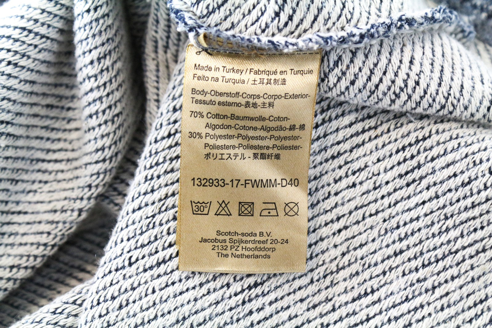 SCOTCH &amp; SODA vyriškas mėlynos spalvos ilgomis rankovėmis megztinis su gobtuvu 