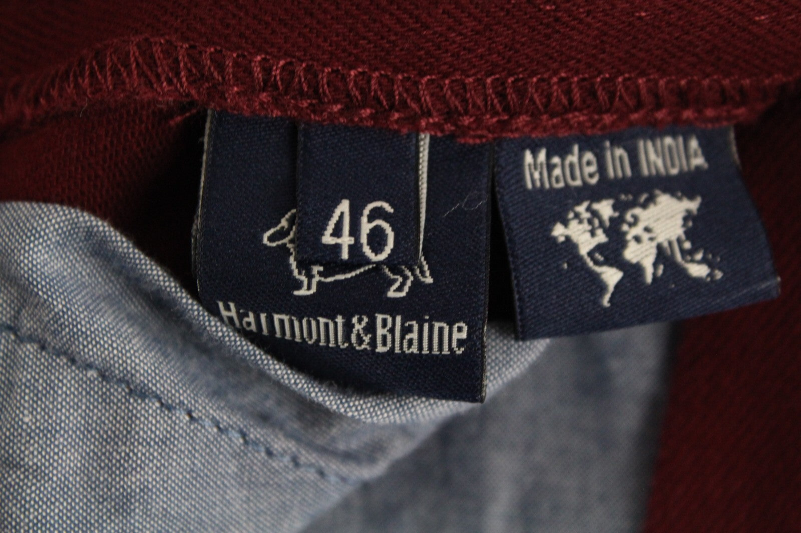 HARMONT &amp; BLAINE vyriškos kelnės 46 tiesios, siauros, bordo spalvos, tamprios, raudonos 