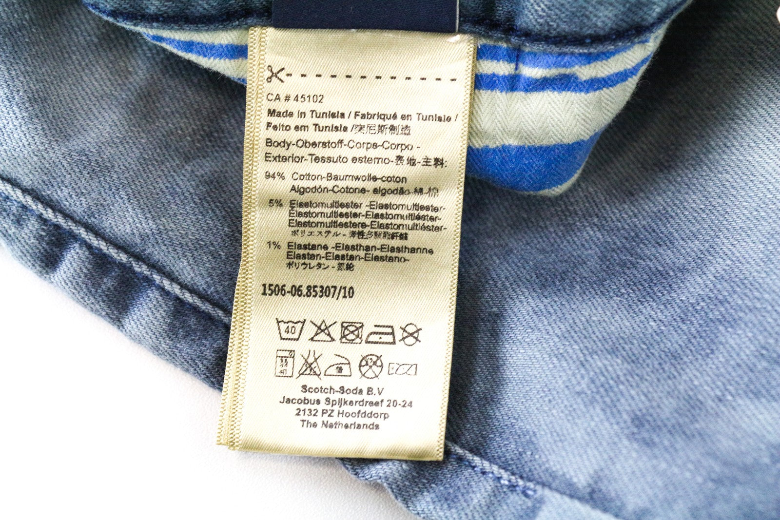 SCOTCH & SODA Skim W33/L34 Washed Denim Skinny Blue Jeans Stretch Men's