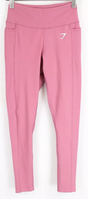 GYM SHARK moteriškos tamprės S rožinės spalvos, tamprios, drėgmę sugeriančios sportinės aprangos 