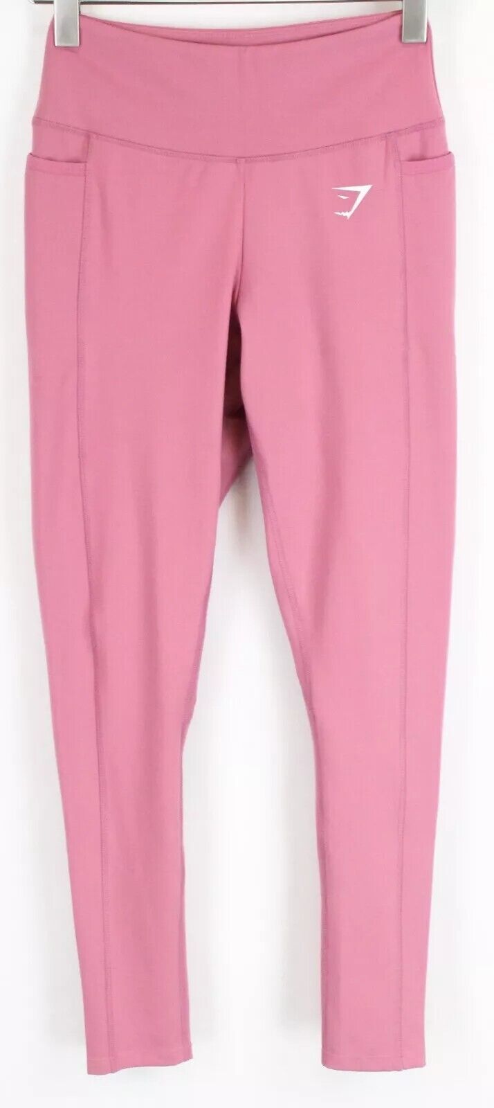 GYM SHARK moteriškos tamprės S rožinės spalvos, tamprios, drėgmę sugeriančios sportinės aprangos 