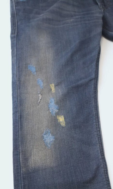 DIESEL Krooley-XT 0870Z Vyriški džinsai W28 Blue Jogg Stretchy Distressed Slim 