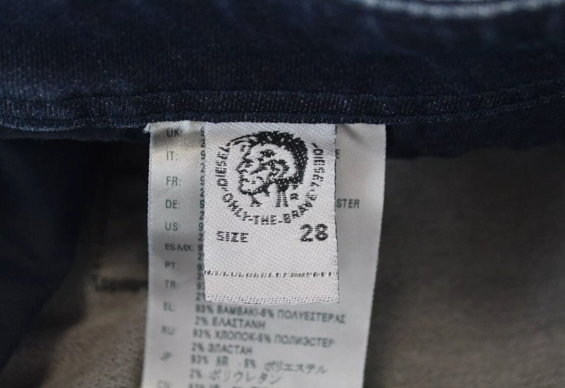 DIESEL Krooley-XT 0870Z Vyriški džinsai W28 Blue Jogg Stretchy Distressed Slim 