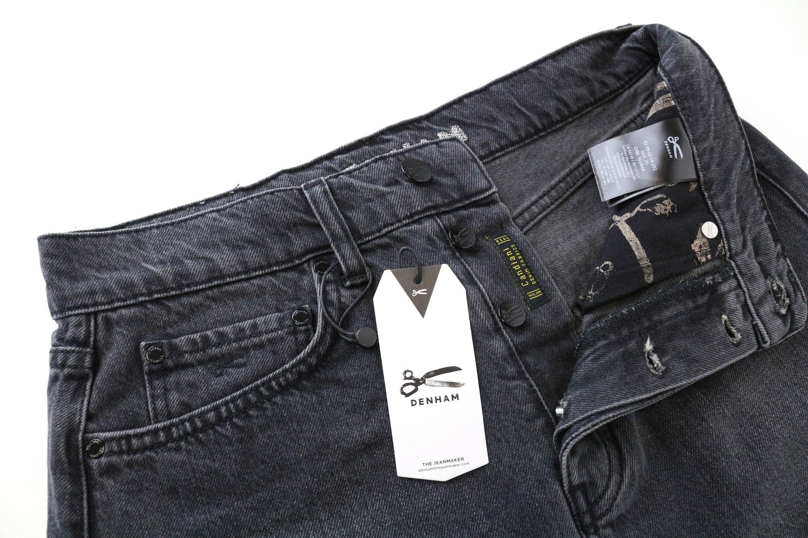 DENHAM Pearl Mini Women's Skirt W25 Washed Black Cotton Denim with Pockets