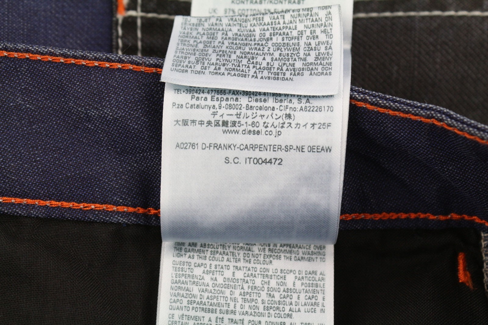 DIESEL D-Franky Carp Jogg 0EEAW vyriški džinsai W34 tiesaus kirpimo su tampriu užtrauktuku, rekomenduojama kaina – 200 € 