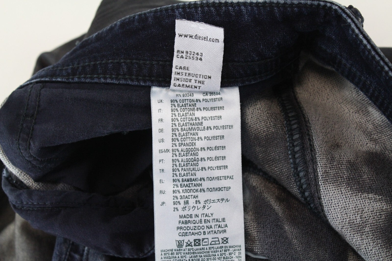 DIESEL Thommer CB-NE 085AZ Mens Jeans W28 Grey Blue Slim  Waxed Jogg Stretchy