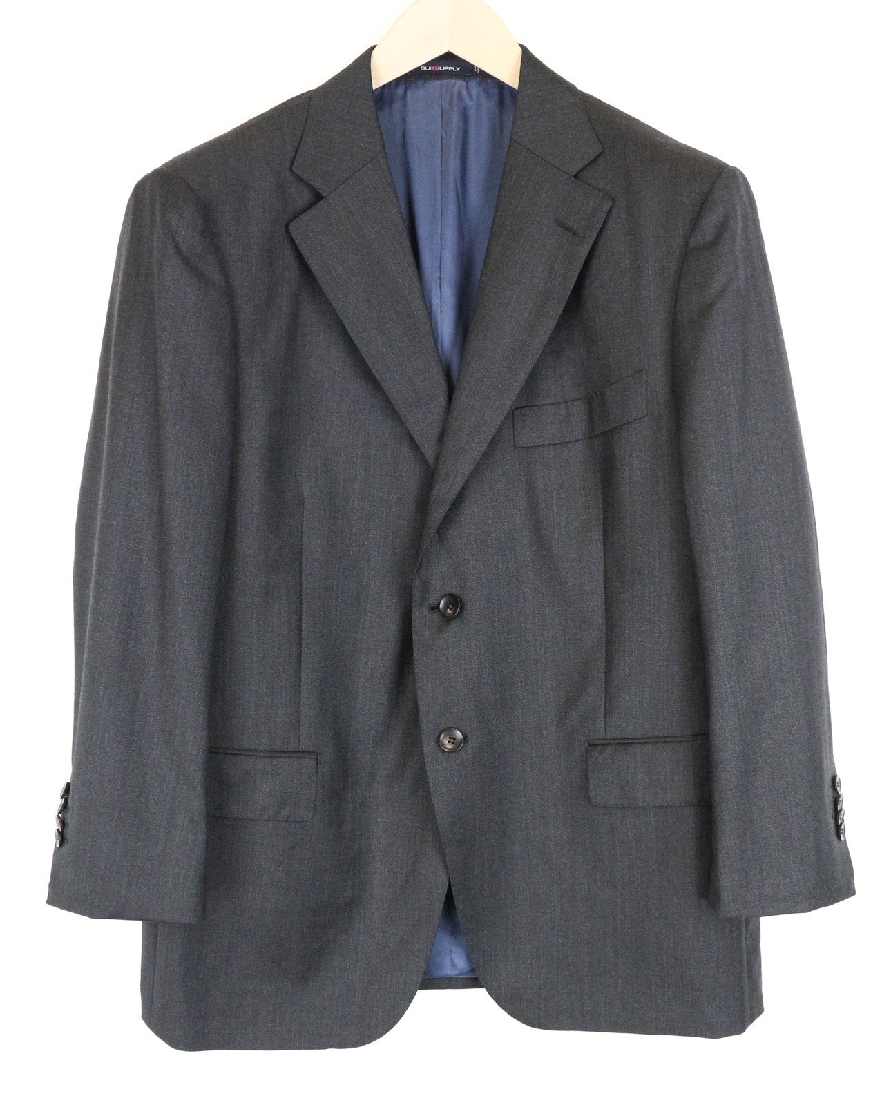 SUITSUPPLY Napoli UK46S Grey Wool Men Blazer Zignone Lined Single-Breasted