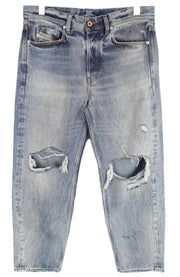 DIESEL Dagh-XP 084ZS vyriški džinsai W30/L30 mėlyni, tiesūs, plėšyti, skalbti medvilniniai džinsai 