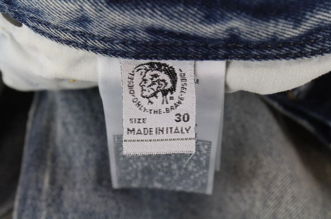 DIESEL Dagh-XP 084ZS vyriški džinsai W30/L30 mėlyni, tiesūs, plėšyti, skalbti medvilniniai džinsai 