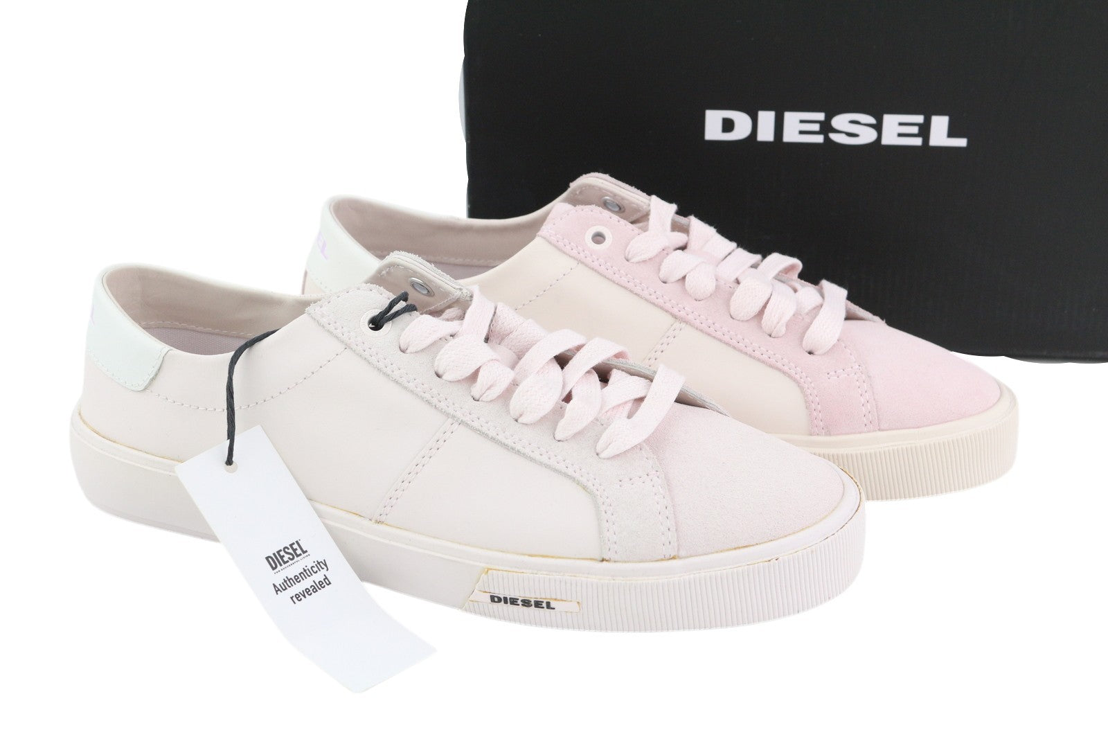 DIESEL S-Mydori Lc W moteriški sportbačiai, šviesiai rožinės spalvos, odiniai, migdolų spalvos, RRP 200 € 