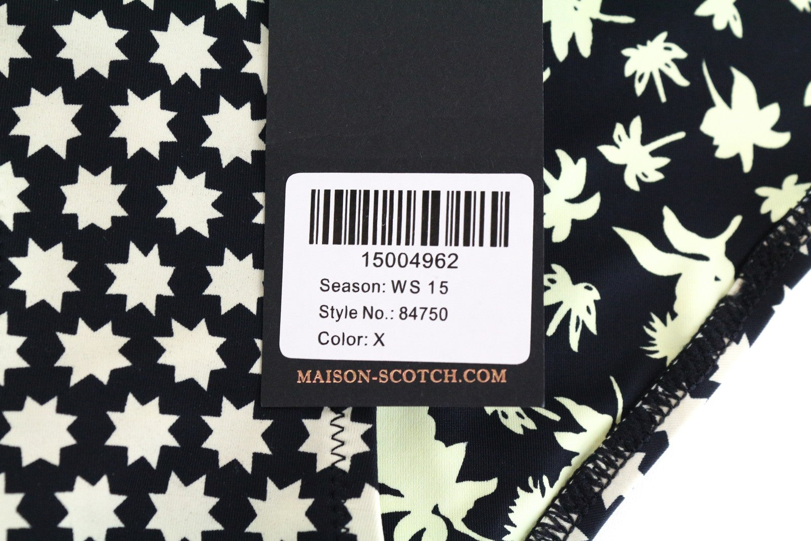 MAISON SCOTCH Swim Bottom ~XS Black Star Print Bikini Beachwear