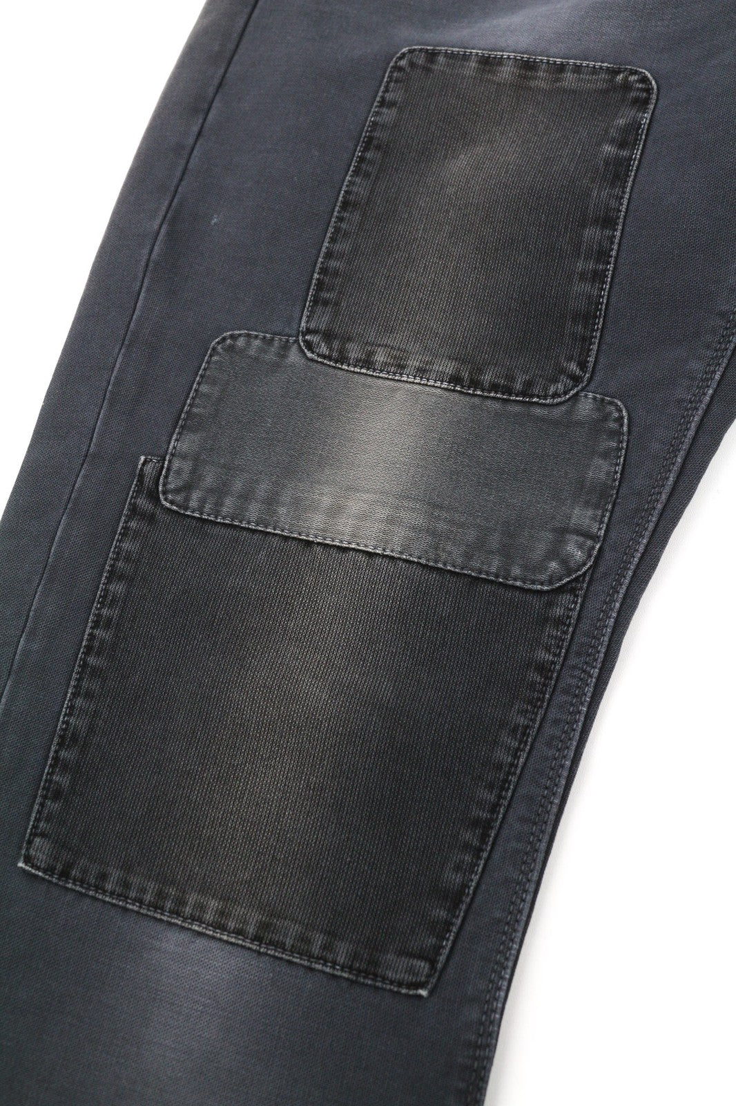 NUDIE JEANS vyriškos chaki spalvos kelnės W32/L34 įprastos medvilnės su tampriomis lopais ir juodos spalvos 