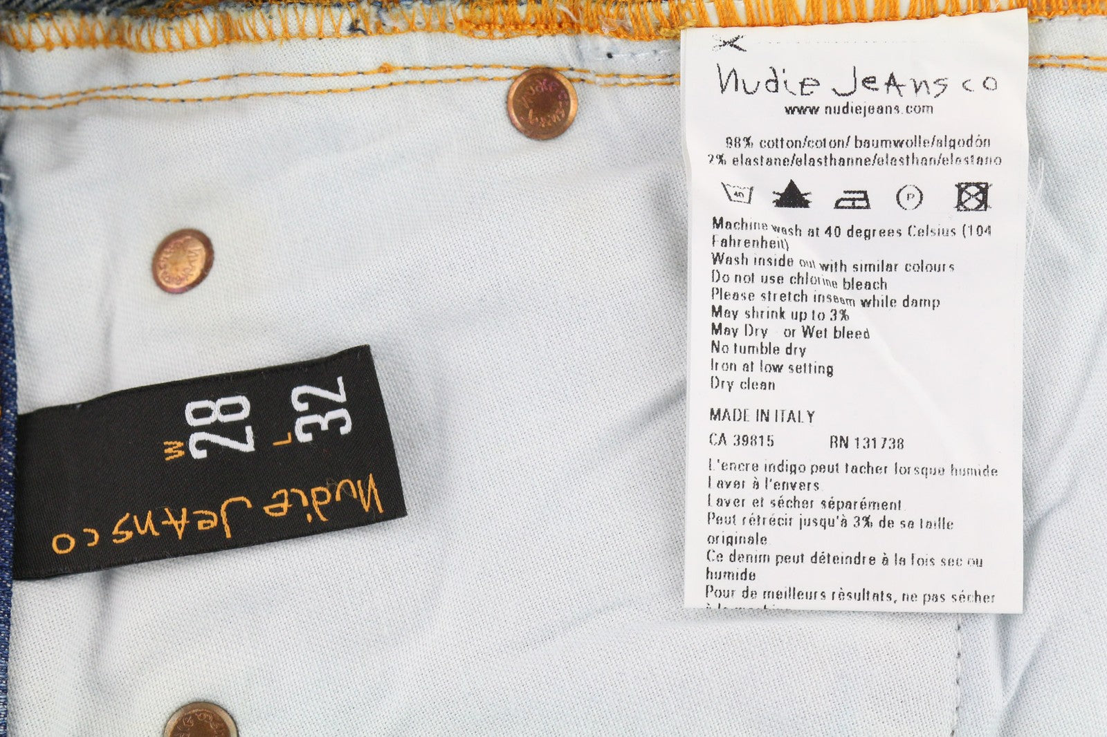 NUDIE JEANS Tube Kelly Mens Jeans W28/L32 Tight  Cotton Stretchy Washed Blue