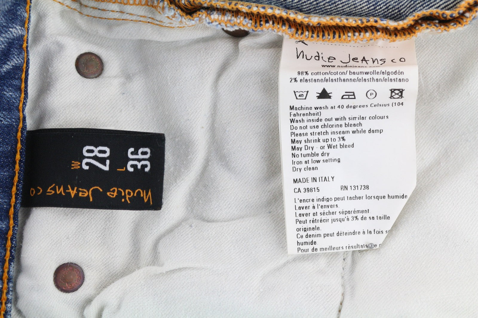 NUDIE JEANS Tube Kelly Mens Jeans W28/L36 Tight  Cotton Stretchy Washed Blue