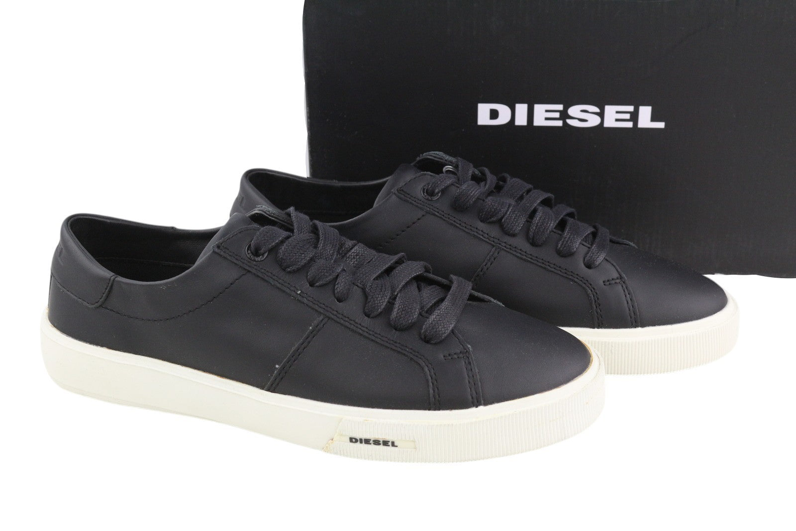 DIESEL S-Mydori Lc W moteriški sportbačiai, juodi, odiniai, su raišteliais, žemakulniai, EU39, RRP 200 € 