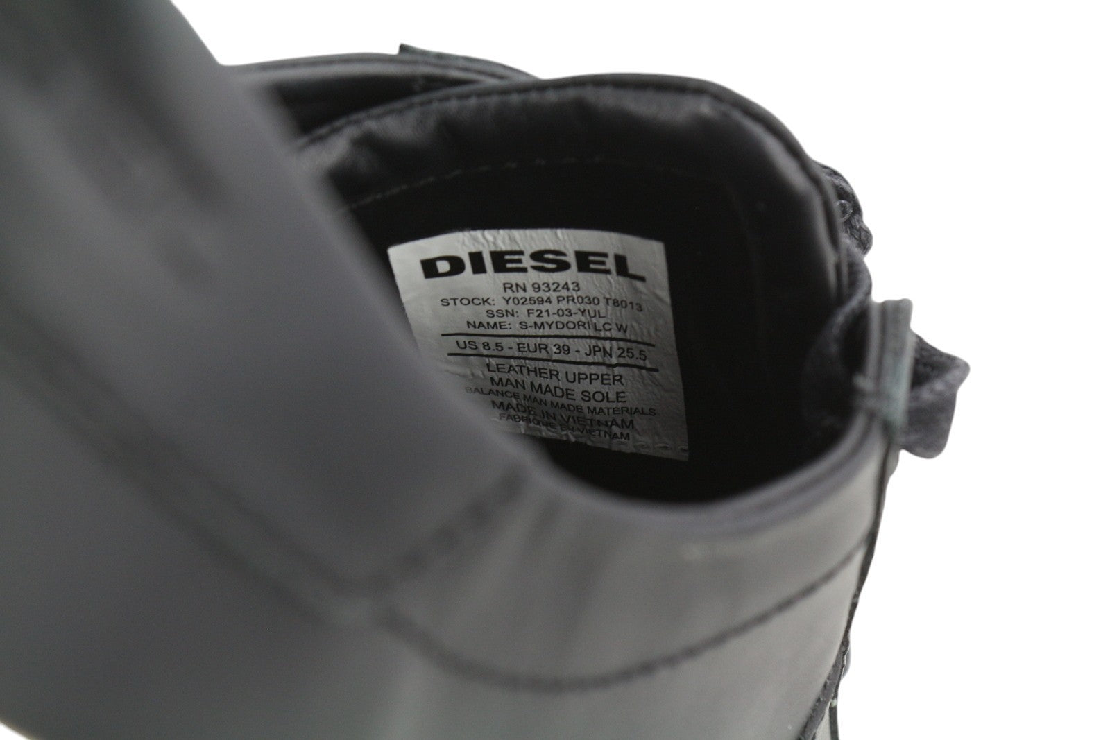 DIESEL S-Mydori Lc W moteriški sportbačiai, juodi, odiniai, su raišteliais, žemakulniai, EU39, RRP 200 € 