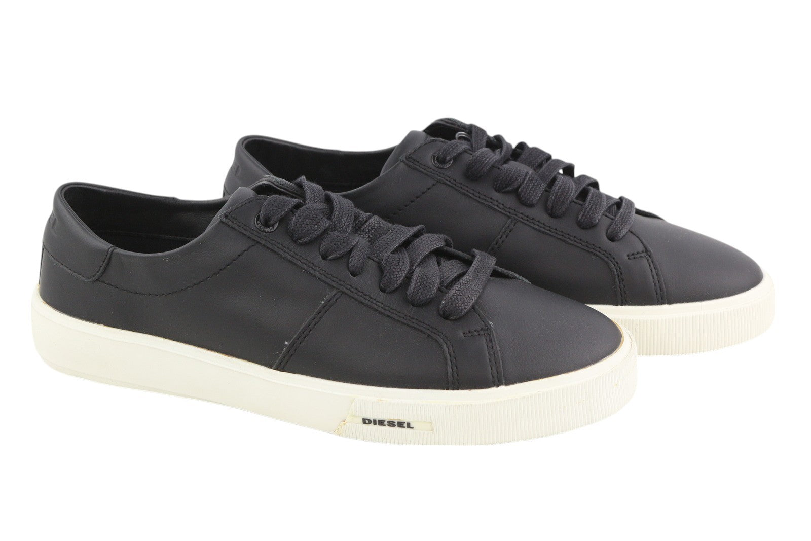 DIESEL S-Mydori Lc W moteriški sportbačiai, juodi, odiniai, su raišteliais, žemakulniai, EU39, RRP 200 € 