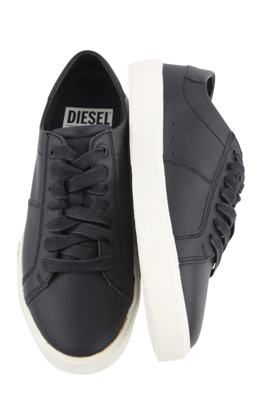 DIESEL S-Mydori Lc W moteriški sportbačiai, juodi, odiniai, su raišteliais, žemakulniai, EU39, RRP 200 € 