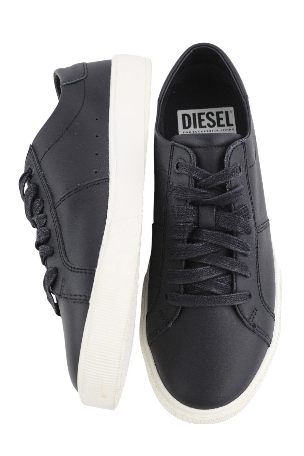 DIESEL S-Mydori Lc W moteriški sportbačiai, juodi, odiniai, su raišteliais, žemakulniai, EU39, RRP 200 € 