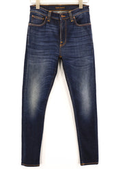 NUDIE JEANS Pipe Led Mens Jeans W29/L30 Skinny Washed Cotton Stretchy Blue