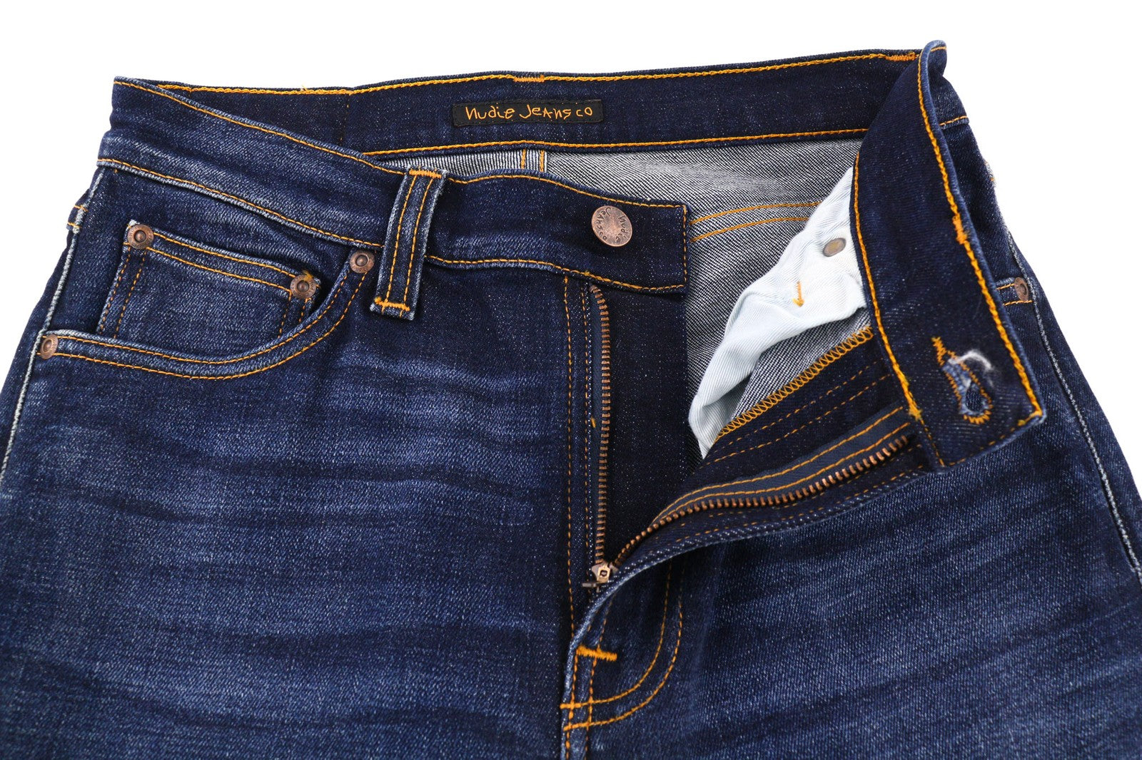 NUDIE JEANS Pipe Led Mens Jeans W29/L30 Skinny Washed Cotton Stretchy Blue