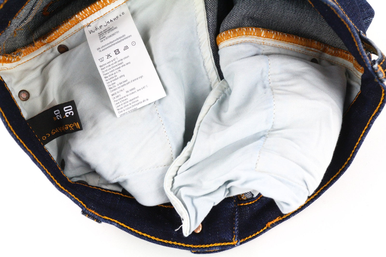 NUDIE JEANS Pipe Led Mens Jeans W29/L30 Skinny Washed Cotton Stretchy Blue