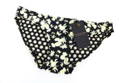 MAISON SCOTCH ~XS Black Bikini Bottom Printed Pool Summer Swimwear