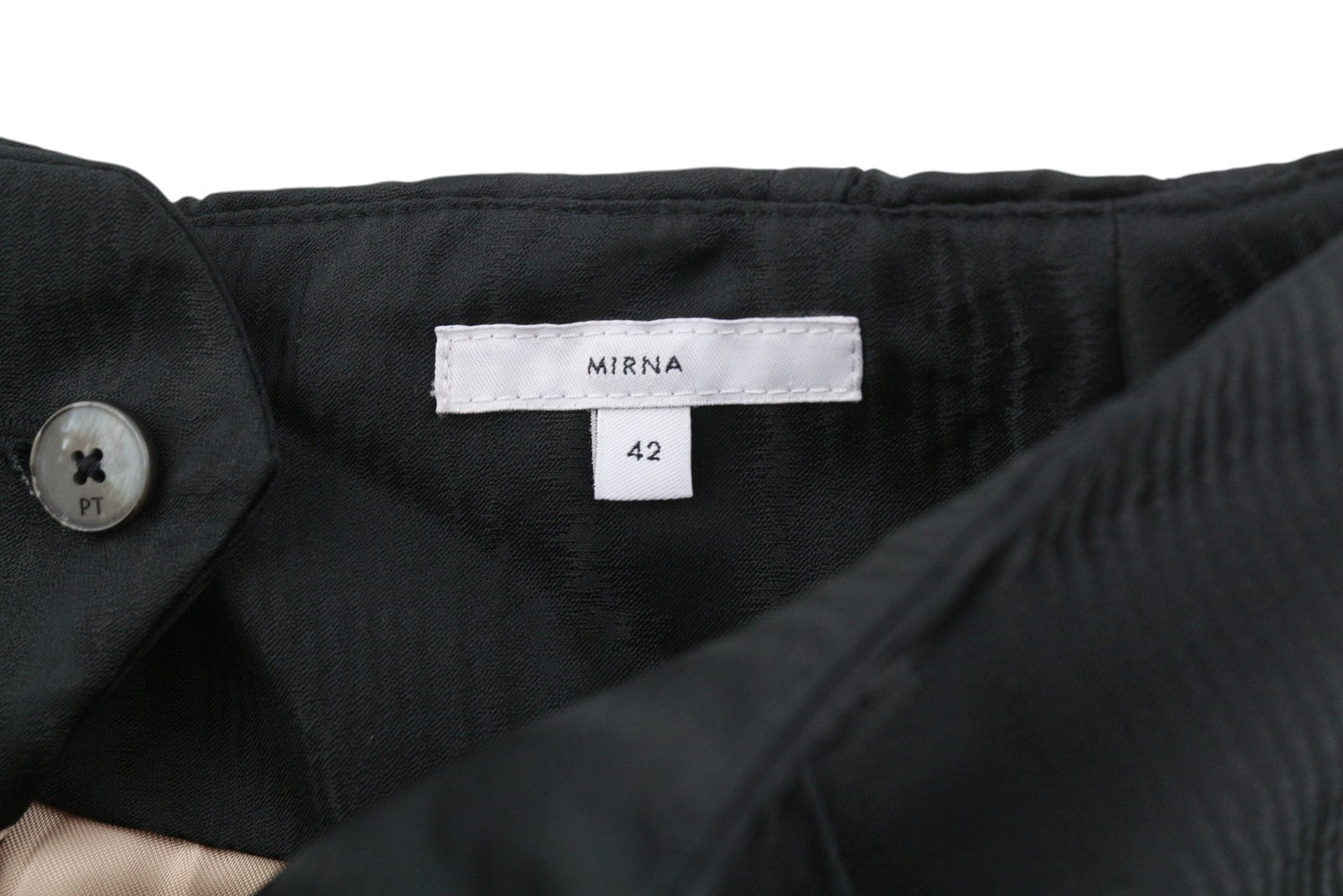 PT TORINO Mirna moteriškos kelnės 42 W30 juodos įprasto kirpimo raštuotos užtraukiamos kišenės 