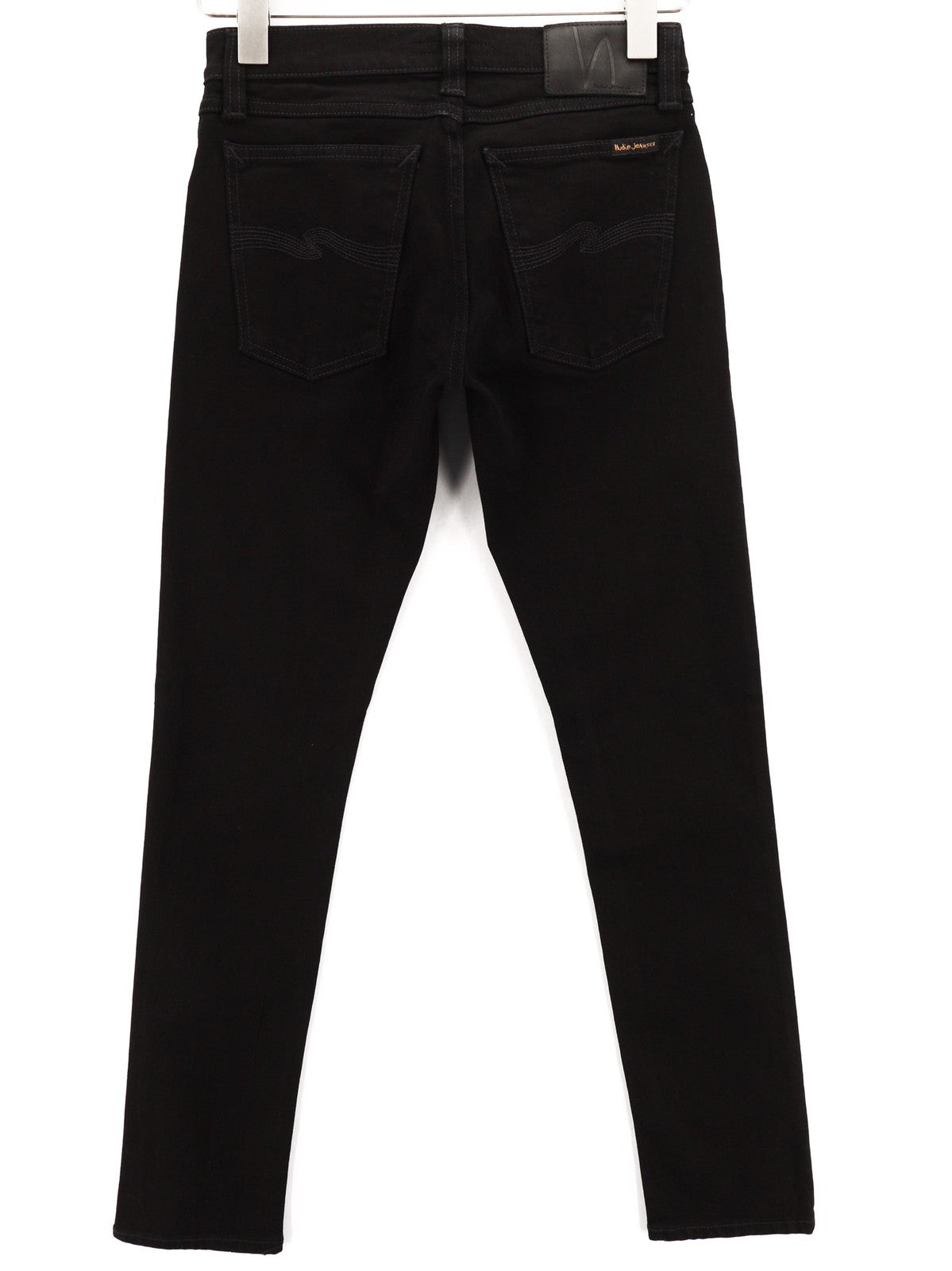 NUDIE JEANS Long John Womens Jeans W26/L30 Slim  Cotton Stretchy Black 5-Pocket